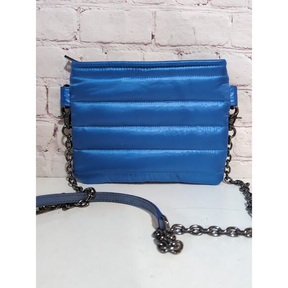 Think Royln Puffer Crossbody Waist Bag Purse Royal Blue Added Straps 8 X 6.5 - Picture 1 of 14